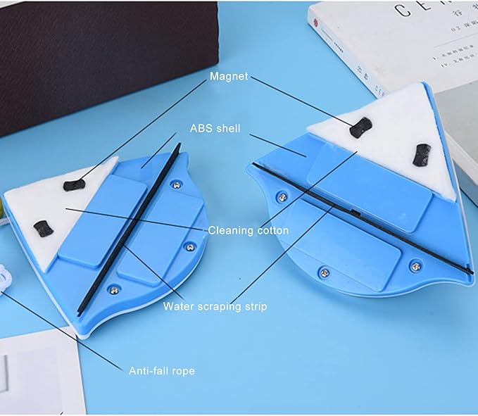Magnetic Window Cleaner Double Side Magnetic Window Cleaner Glass Cleaner Brush Wiper for Washing Household Cleaning Tools Thickness 3-8MM