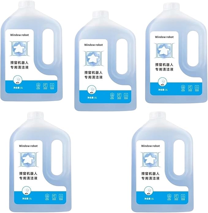 Window Cleaning Liquid 5L Replacement Accessories Glass Cleaner Cleaning Agent Compatible With Ecovacs W1PRO W920 W880
