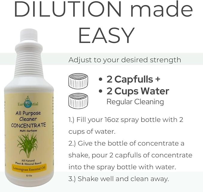 Plant-Based All-Purpose Cleaner Concentrate 32 fl oz (Makes 64 Bottles) (Lemongrass)