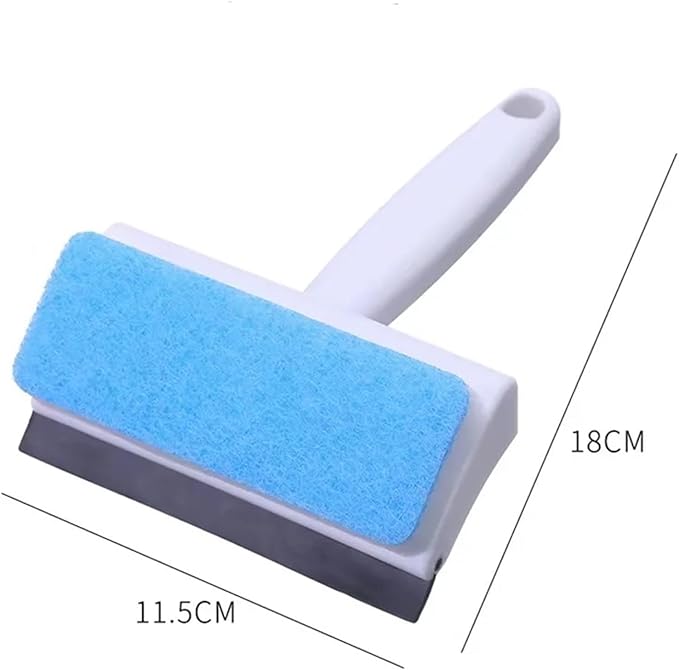 Double Sided Glass Cleaner Brush Sponge for Windows Mirrors Shower Long Handle Bathroom Car Windshield Cleaning