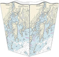 Marye-Kelley WB2521 - Mystic Nautical Chart Wastepaper Basket
