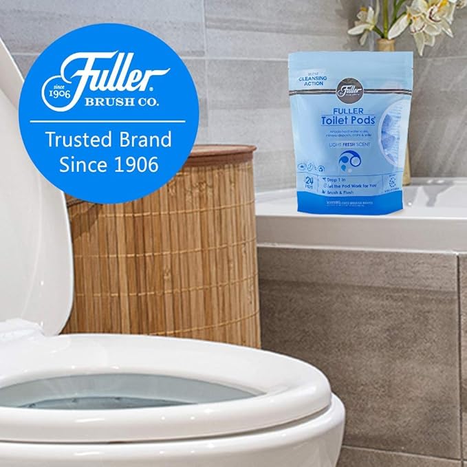 Fuller Brush Toilet Bowl Cleaner Pods - Water Soluble Tablet Cleansers - Cleans Descales &amp Refreshes Bathroom Toilets Removes Odors &amp Stains Light Fresh Scent Ideal for Homes and Businesses 6-