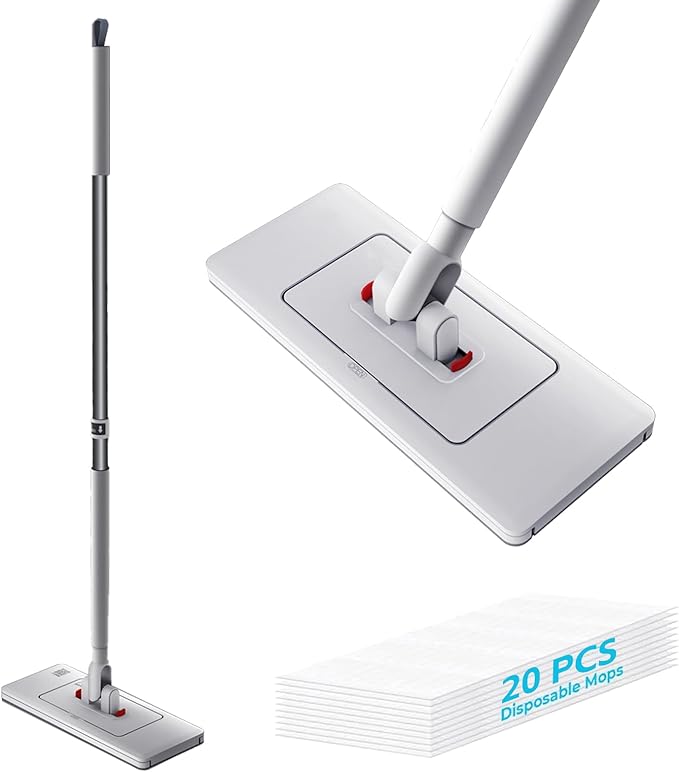 2026 New Upgraded Sweep &amp Mop Kit - Compatible with Swiffer Pads Snap Grip Mini Mop 2-in-1 Durable Hardwood Flooring Tile Marble Cleaning Tools Home and Kitchen Essentials with 20 Dry Cloths