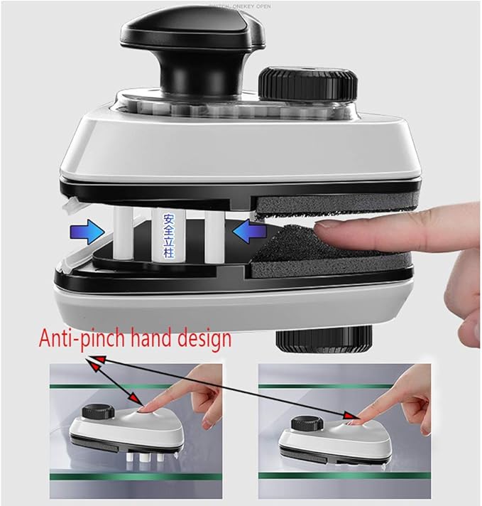 Magnetic Window Cleaner Double-Sided Magnetic Window Cleaner Glass Cleaning Brush Glass Wiper Household Cleaning Tools with Anti-Falling Rope for High-Rise Double/Three Floors Glazed Window
