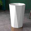 Polygon Small Trash Can Trash Can Wastebasket Plastic Trash Bin Garbage Container Rubbish Can Paper Basket Office Organizer for Bathrooms Laundry Room Kitchens Offices Kids Rooms Dorms (White)