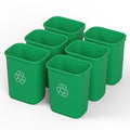 28 Qt. / 7 Gallon Green Rectangular Recycling Wastebasket Trash Can | 6 Pack
