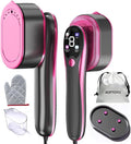 2-in-1 Steamer &amp Iron for Clothes Portable Handheld Garment Steamer with LED Display Large Ceramic Panel Travel Clothes Steamer Iron 10s Fast Heat-Up All-Fabric Remove Wrinkle (Purple)