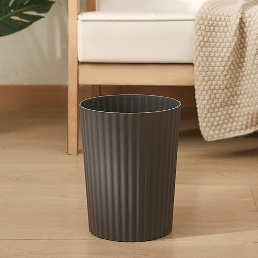 JiatuA Small Trash Can Plastic Wastebasket Garbage Container Bin for Bathroom Kitchen Under Sink Bedroom Home Office College Dorm White &amp Dark Grey