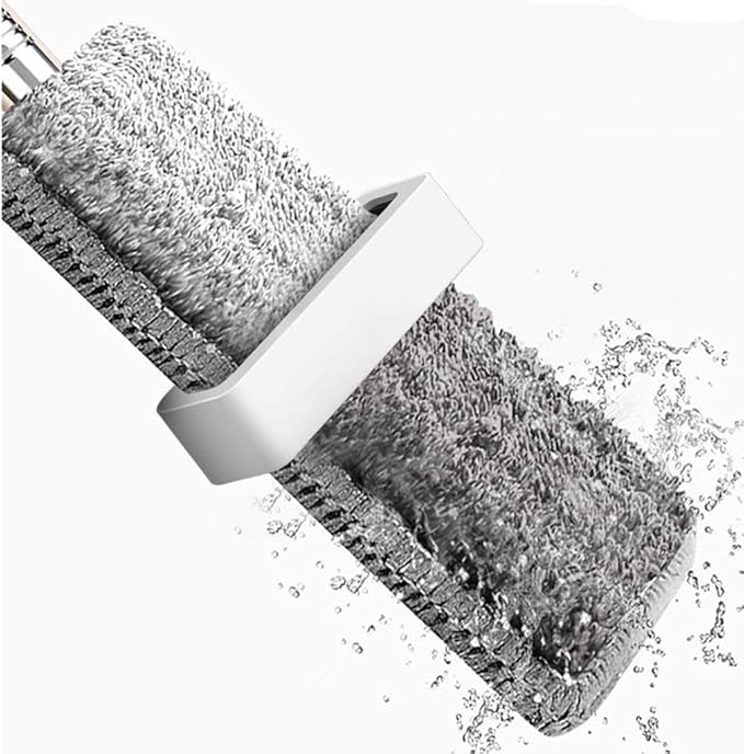 Mop-Microfiber Flat Mop Stainless Steel Handle with Extension Reusable Mop Pads