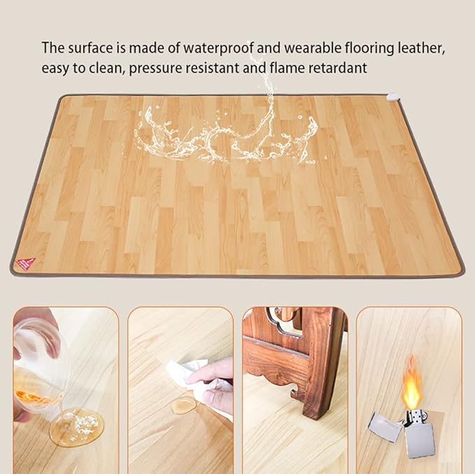 Heated Floor Mat Energy Saving Heated Area Rug Adjustable Electric Heated Floor Vintage Rustic Heated Carpet for Living Room
