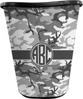Personalized Camo Waste Basket - Double Sided (Black)