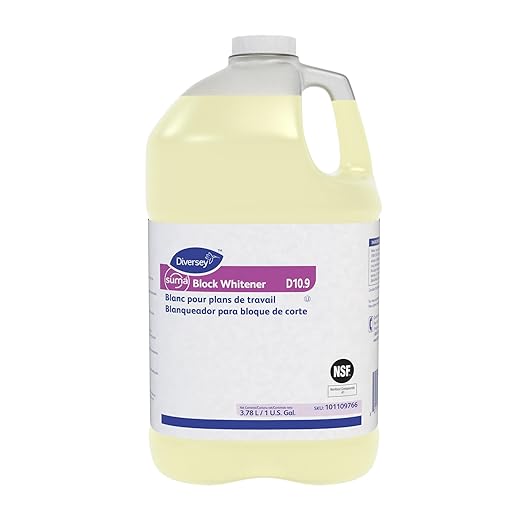 Diversey 101109766 SUMA Block Whitener Liquid Cleaner Removes Stains from Cutting Boards Chopping Blocks Ready-to-Use 1-Gallon