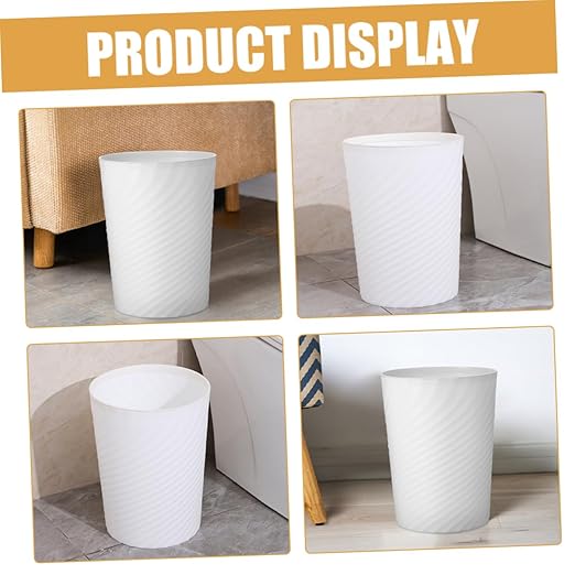 Plastic Trash Can Medium Wastebasket Bathroom Garbage Container Basket No Lid for Kitchen Office Bedroom Living