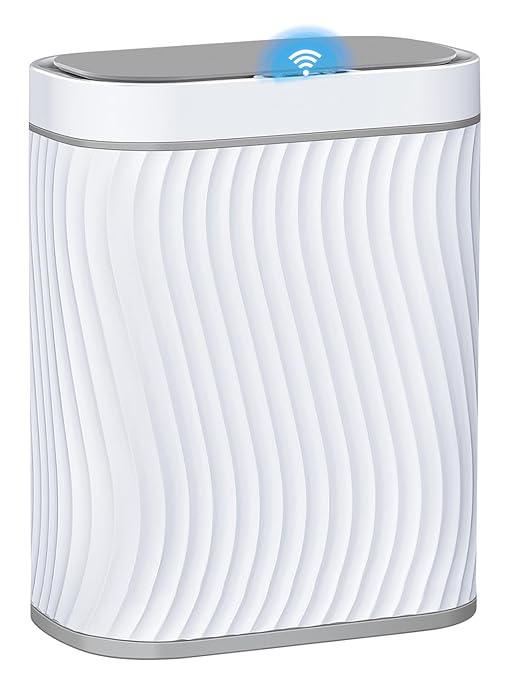 steo spce Automatic Motion Sensor Bathroom Small Trash Can with Lid 2.6 Gallon Touchless Slim Garbage Can Smart Waterproof Trash Bin for Bedroom Restroom Living Room Office