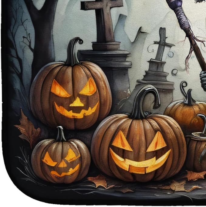 Caroline's Treasures DAC2282DDM Witch Spooky Halloween Dish Drying Mat Absorbent Dish Drying Mat Pad for Kitchen Counter Dish Drainer Mat for Countertop 14 x 21 Multicolor