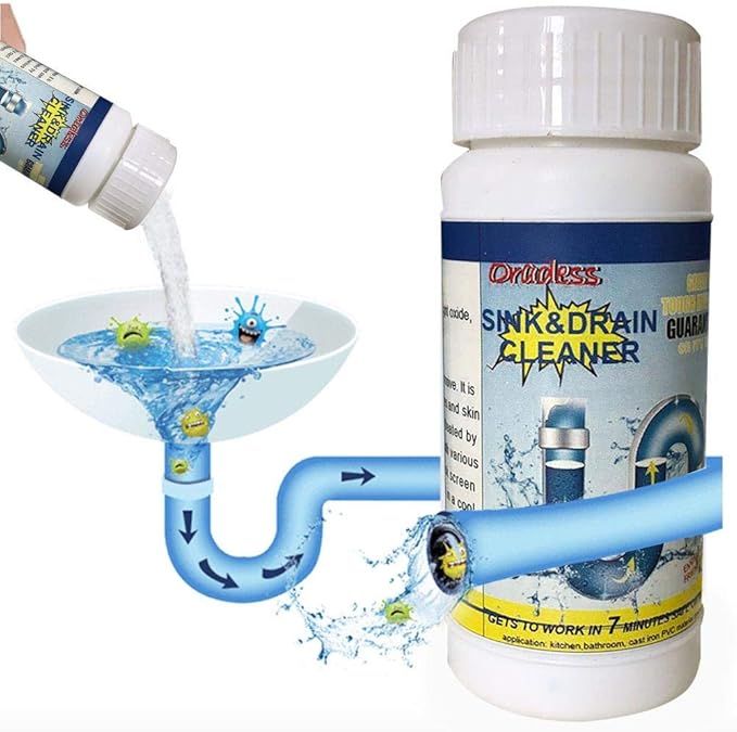 Pipe Dredge Deodorant Powerful Sink Drain Cleaner Pipe Dredging Agent Sewer Toilet Dredge Powder Cleanser Dredge Agent for Kitchen Toilet Pipeline Quick Cleaning Tool