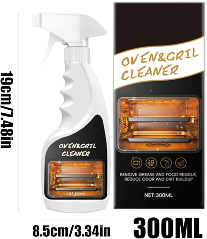 Grill Cleaner Spray300ml Degrease CleanerKitchen Degreasing Spray - for Homeowners Busy Families Renters To Remove Grease Stain Oil From Microwave Oven Grill Kitchen