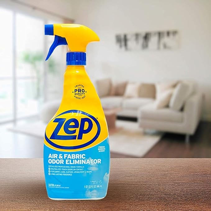 Zep Air and Fabric Odor Eliminator and Freshener - 32 oz (Pack of 12) ZUAIR32 - Neutralizes Tough Unwanted Odors on Contact. Refresh Your Home Office and Business