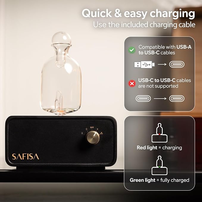 Waterless Essential Oil Diffuser Scent Diffuser for Home 700 Sq. Ft. Portable Waterless Diffuser Nebulizing Cold Air Cordless Diffuser for Large Room Rechargeable Smart Hotel-Style