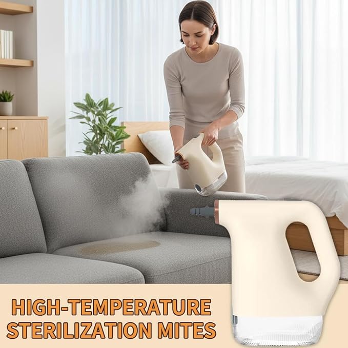 Handheld Steam Cleaner with 6 Accessories 20-Second Fast Heat-Up High-Pressure Steam Machine Multi-Purpose Portable Steamer for Kitchen Grease Bathroom Tile Grout Car Detailing Beige