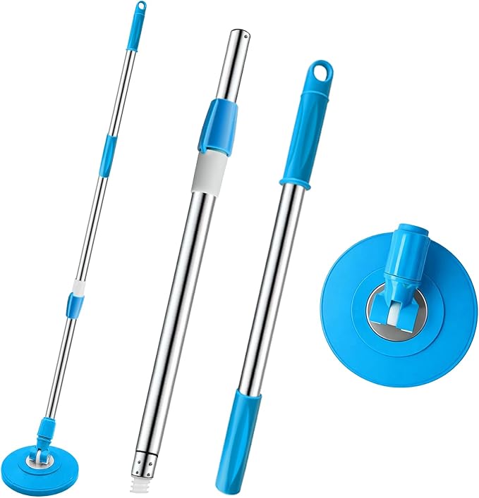 Spin Mop Replacement Handle 360 Degree Spin Mop Pole Handle Replacement Rotating Telescopic Stick for Mop Head Ideal for Home and Household Cleaning