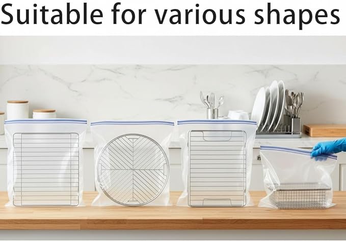 Oven Rack Cleaning Bags Oven Rack Cleaner Bags Heavy Duty No Scrub 5/10/15 Pack Reusable &amp Leak-Proof Environmental Friendly Suitable for Cleaning of Various Sizes (15.7*23.6 in10pcs)