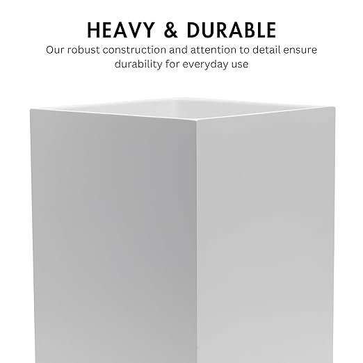 Matte White Square Small Trash Can 2 Gallons / 7.5L Garbage Can Waste Basket for Home Bathrooms Office Under Desk Bedroom Laundry Room Kitchen Kids Room and Dorm