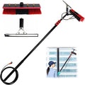 Window Cleaning with Extension Pole Water Fed Pole Brush Telescopic Window Cleaning Tools Extendable Pole with Brush-18FT(5.4m) (18FT(5.4m))