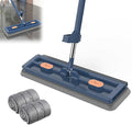 Self-Wringing 360° Flat Mop with Reusable Washable Mop Cloths Reusable Washable Mops Pads Mopping for Hardwood Laminate Tile Cleaning (Blue)