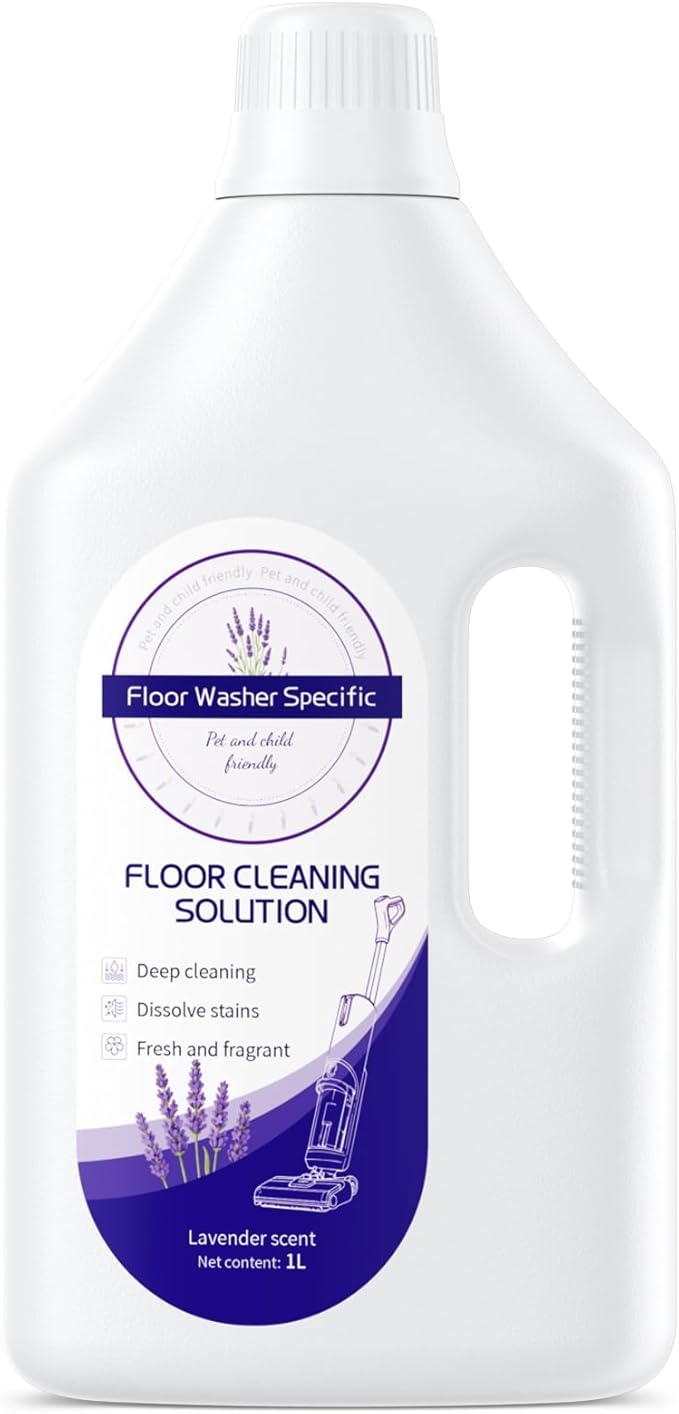 Floor Cleaner Compatible with Tineco Cleaning Solution Suitable with All Robotic Vacuum Mop and Cordless Wet/Dry Vacuum Mop Cleaner Multi-Surface Deodorizing &amp Cleaning Solution (1 L Lavender)