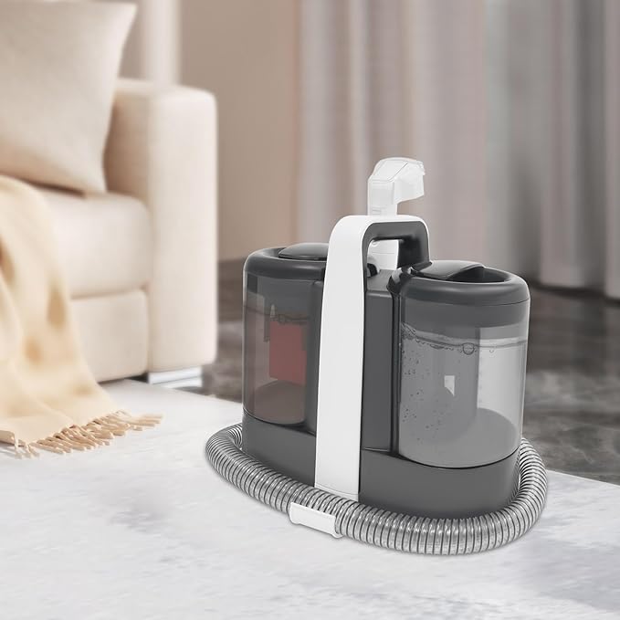 450W Carpet Cleaner Machine Multi-Purpose Portable Carpet and Upholstery Cleaner Car and Auto Detailer Portable Carpet Spot Cleaner with 2 Brushes for Home Pet Shops Hotels