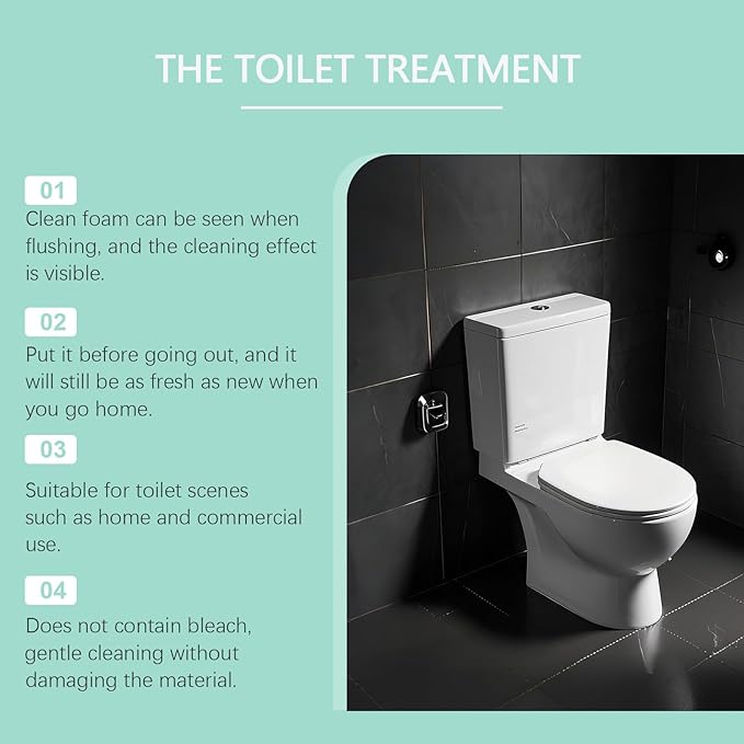 Gel Toilet Bowl Cleaner Foaming Toilet Cleaner No Scrub Toilet Bowl Freshener Bathroom Cleaning Products Prevent Stains and Limescale Long-Lasting Fresh Scent Deep Cleans Pipes (3PCS)