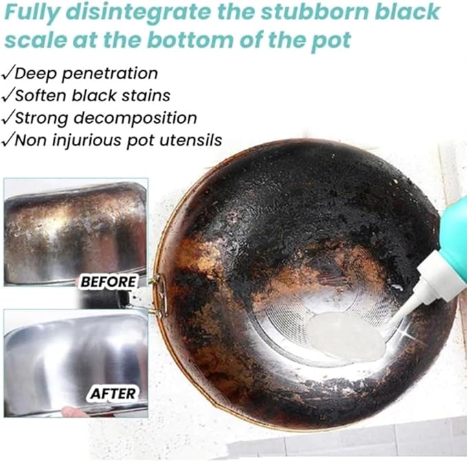 Magic Gel Cleaner for Pots and Pans Professional Gel Cleaner for Pot Bottom Black Pot Bottom Cleaning Gel Bottom of the Pot Black Scale Cleaner Gel Cleaner for Cookware Bottom (3Pcs)