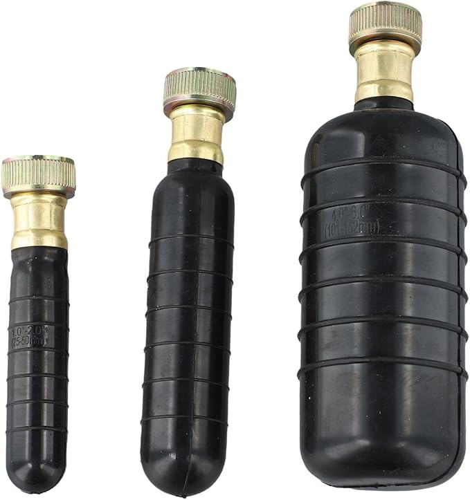 3-Piece Drain Bladder Kit for 1–6 in Diameter Pipes Rubber Unclogging Tool for Bathroom Sinks Showers &amp Pool Drains – No Chemicals or Plumbing Required