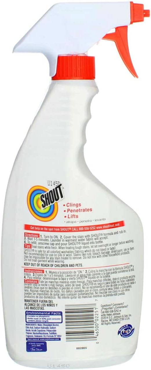 Shout Laundry Stain Remover Trigger Spray - 22 oz - 2 pk