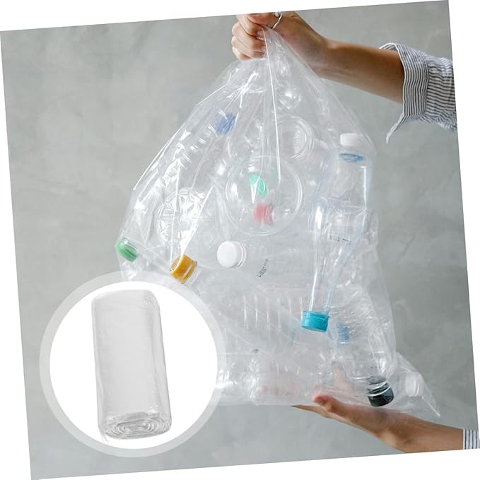 Thick White Flat Garbage Bags 45x50 Inches 300pcs (10 Rolls X 30 Bags) Heavy-duty Kitchen and Bathroom Trash Bags for Home and Office Use