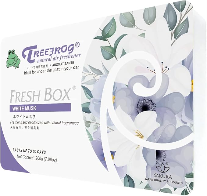 Tree frog Fresh Box White Musk 4-pack Treefrog Air Freshener Large Pack and Long Lasting JDM Car Freshener