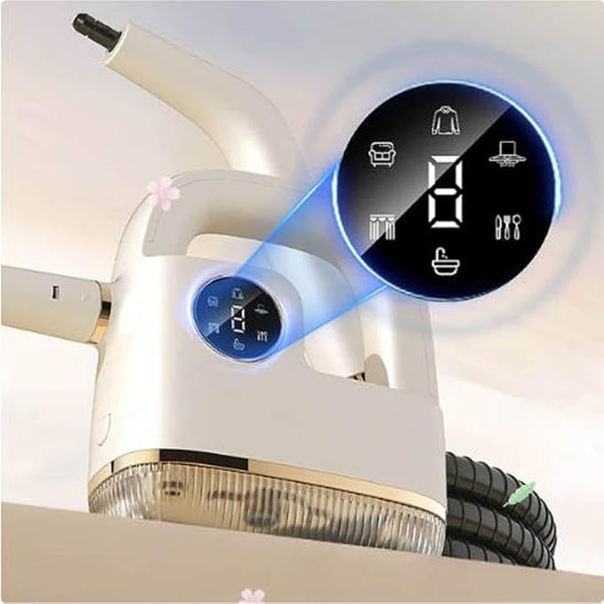 Handheld Steam Cleaner 300ml Tank Supports Steamer for Cleaning High Pressure Steam Cleaner for Home/Car Detailings/Fabric etc. Separate Design|Digital Display|Two Cleaning Methods (White)