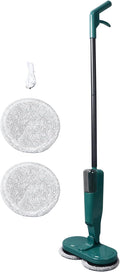 Electric Mop Cordless Rechargeable with Water Sprayer Lightweight 3.4lb 44” Floor Cleaner - Quiet Operation Adjustable Rod &amp 180° Rotating Head for Hardwood Tile Marble Flo (Green)
