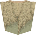 WB1819 - Antique Maine Coast Map Wastepaper Basket