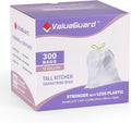 Trash Bags Garbage Bag 13 Gallon Drawstring Tall Waste Bag for Kitchen Office Party 0.6 Mil (300 Count)