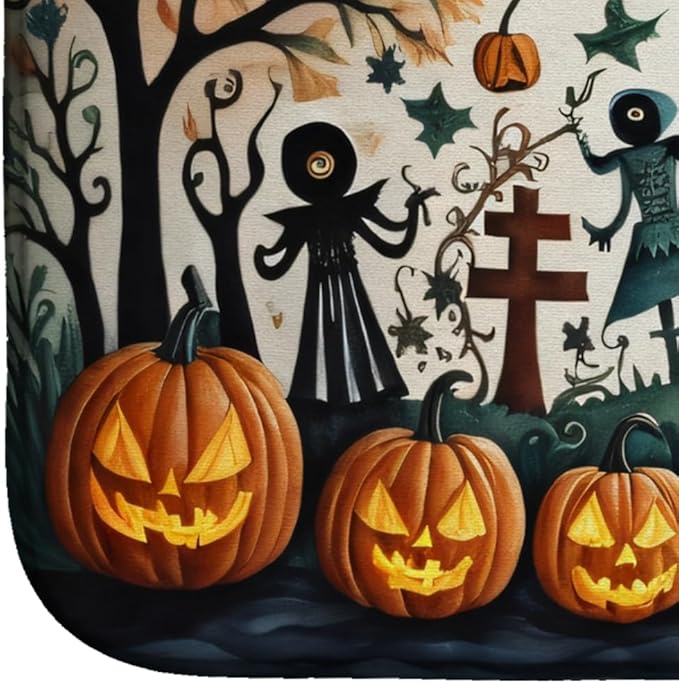 Caroline's Treasures DAC2265DDM Papel Picado Skeletons Spooky Halloween Dish Drying Mat Absorbent Dish Drying Mat Pad for Kitchen Counter Dish Drainer Mat for Countertop 14 x 21 Multicolor