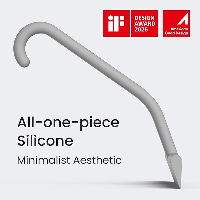 dancemoon JustHang Shower Squeegee for Glass Doors All-in-One Piece Silicone Squeegee with Built-in Hook for Bathroom Window Mirror Tile Wall Car Streak-Free Bathroom Cleaner Tool10 Inch Gray