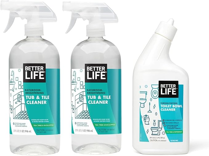 Better Life Bathroom Cleaner 32 Oz 2 Pack + Toilet Bowl Cleaner 24 Oz 1 Pack