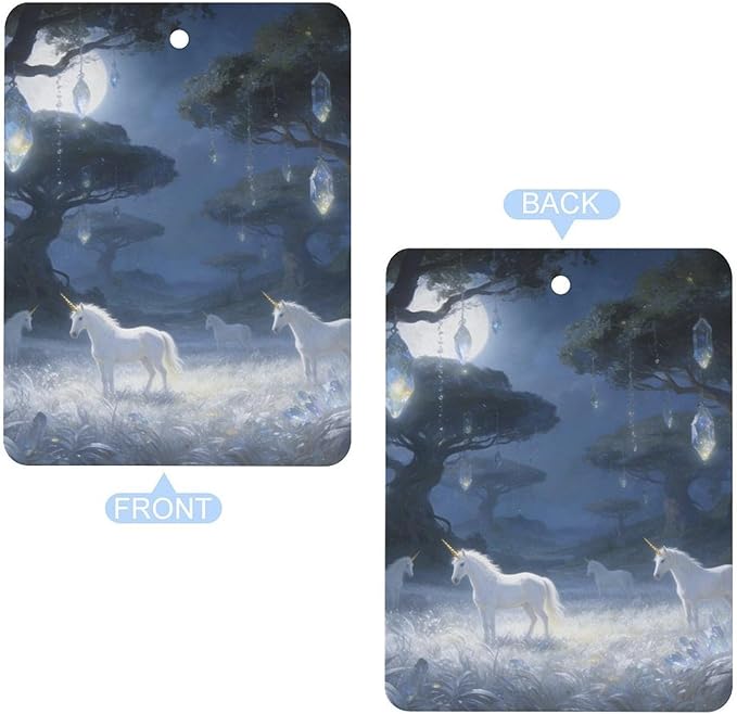 5PCS Car Air Freshener Hanging Personalized Double Sided Unicorn Habitat Car Fresheners Long Lasting New Cars Scents Cute Automotive Freshies for Closets Drawers (tea)
