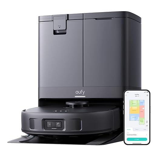eufy X10 Pro Omni Robot Vacuum and Mop Combo Incredible Suction Dual Mops with 12 mm Auto-Lift and Carpet Detection AI Obstacle Avoidance Auto Mop Washing&ampDrying Self-Emptying Self-Refilling