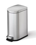 GarveeHome 2.6 Gallon Bathroom Trash Can Space-Saving Slim Stainless Steel Step-On Garbage Bin with Soft Close Lid Removable Inner Bucket for Bathroom &amp Bedroom Silver