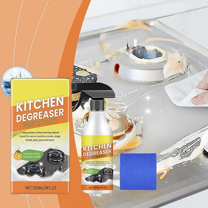 Kitchen Powerful Concentrated Degreasing Foam Cleaner SprayAll-Purpose Household Kitchenware Stain Powerful Concentrated Bubble Cleaner (2PCS)