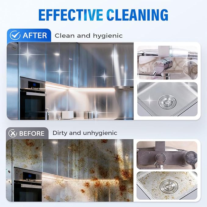 Professional Cleaner for Stainless Steelfor Home and Kitchen UseStainless Steel Cleaner Polish Spray Removes Fingerprints Water Marks and Grease (2PCS)