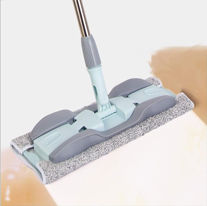 2-in-1 Microfiber Mop for Wet &amp Dry Use 15-Inch with 4 Washable Pads Adjustable Handle for Effortless Deep Cleaning and Floor Protection
